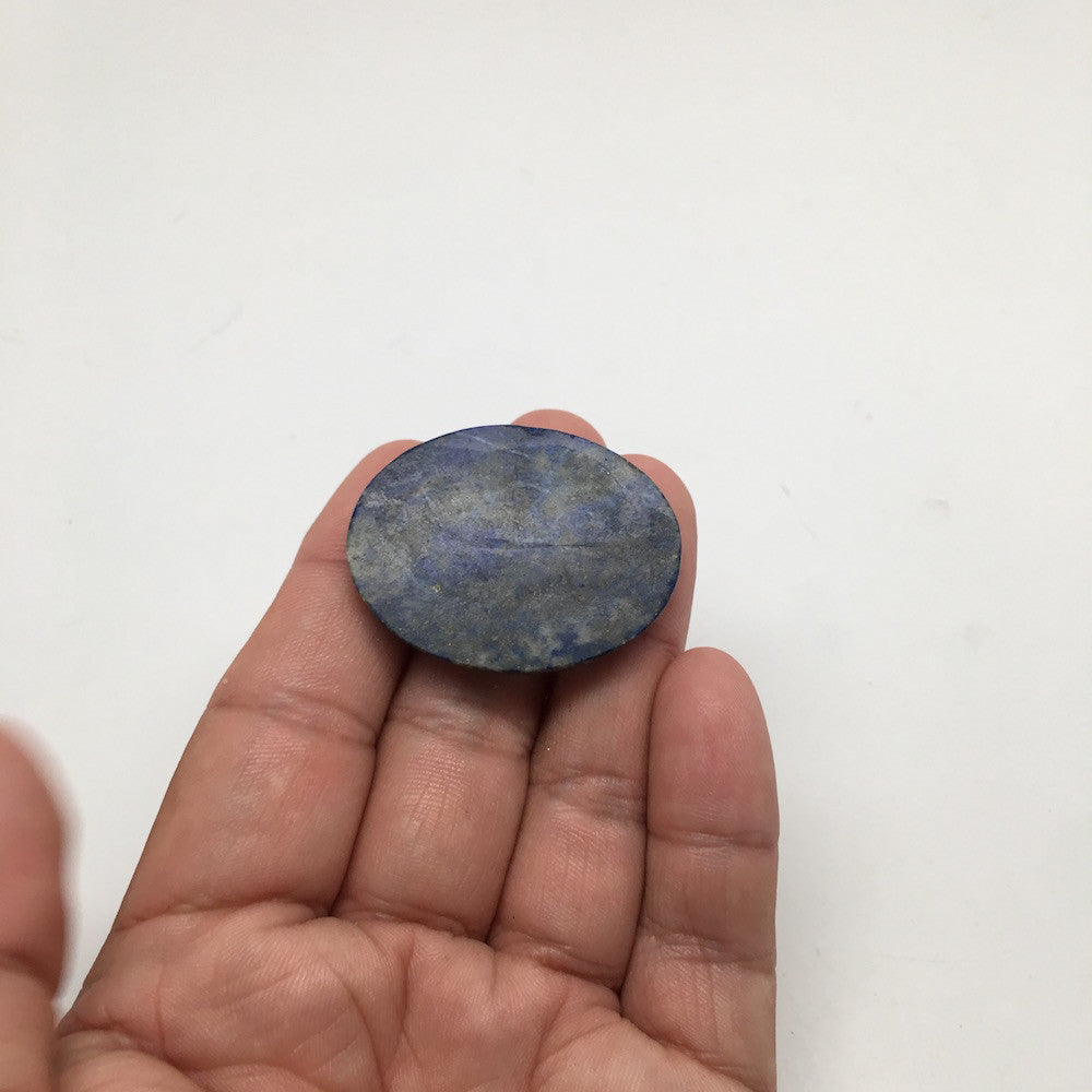 14.4Grams Natural Oval Shape Lapis Lazuli Cabochon Flat Bottom @Afghanistan,C322