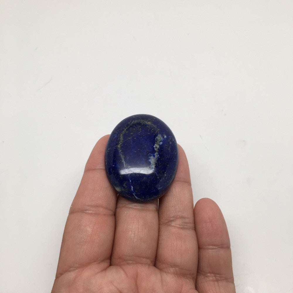 26.5Grams Natural Oval Shape Lapis Lazuli Cabochon Flat Bottom @Afghanistan,C324 - watangem.com