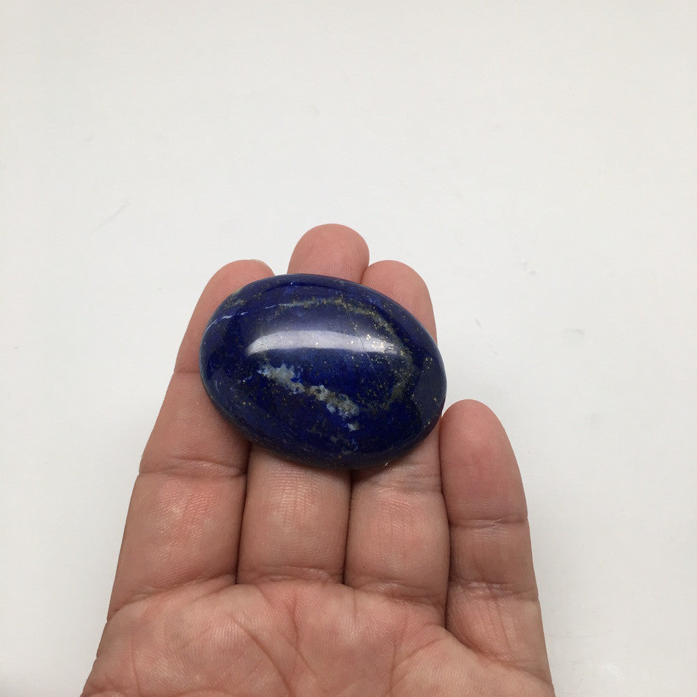 26.5Grams Natural Oval Shape Lapis Lazuli Cabochon Flat Bottom @Afghanistan,C324 - watangem.com