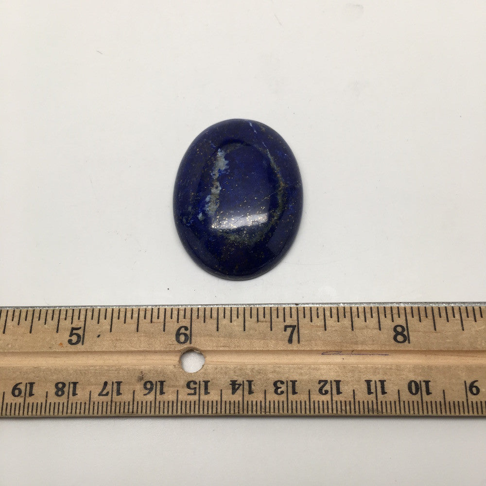 26.5Grams Natural Oval Shape Lapis Lazuli Cabochon Flat Bottom @Afghanistan,C324 - watangem.com