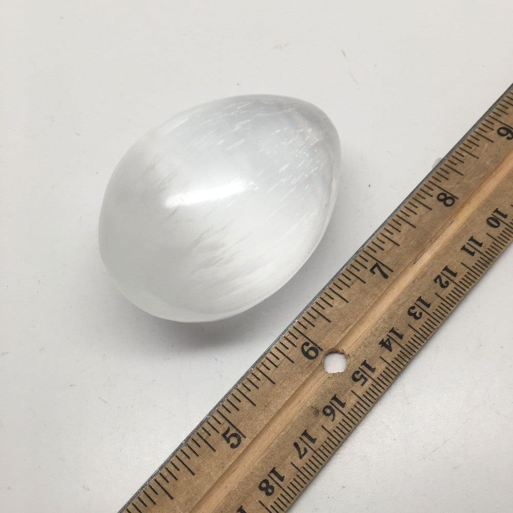 1pc, 2.4"-2.8" Natural Polished Selenite Gemstones Eggs Crystal @Morroco, SEM01A - watangem.com