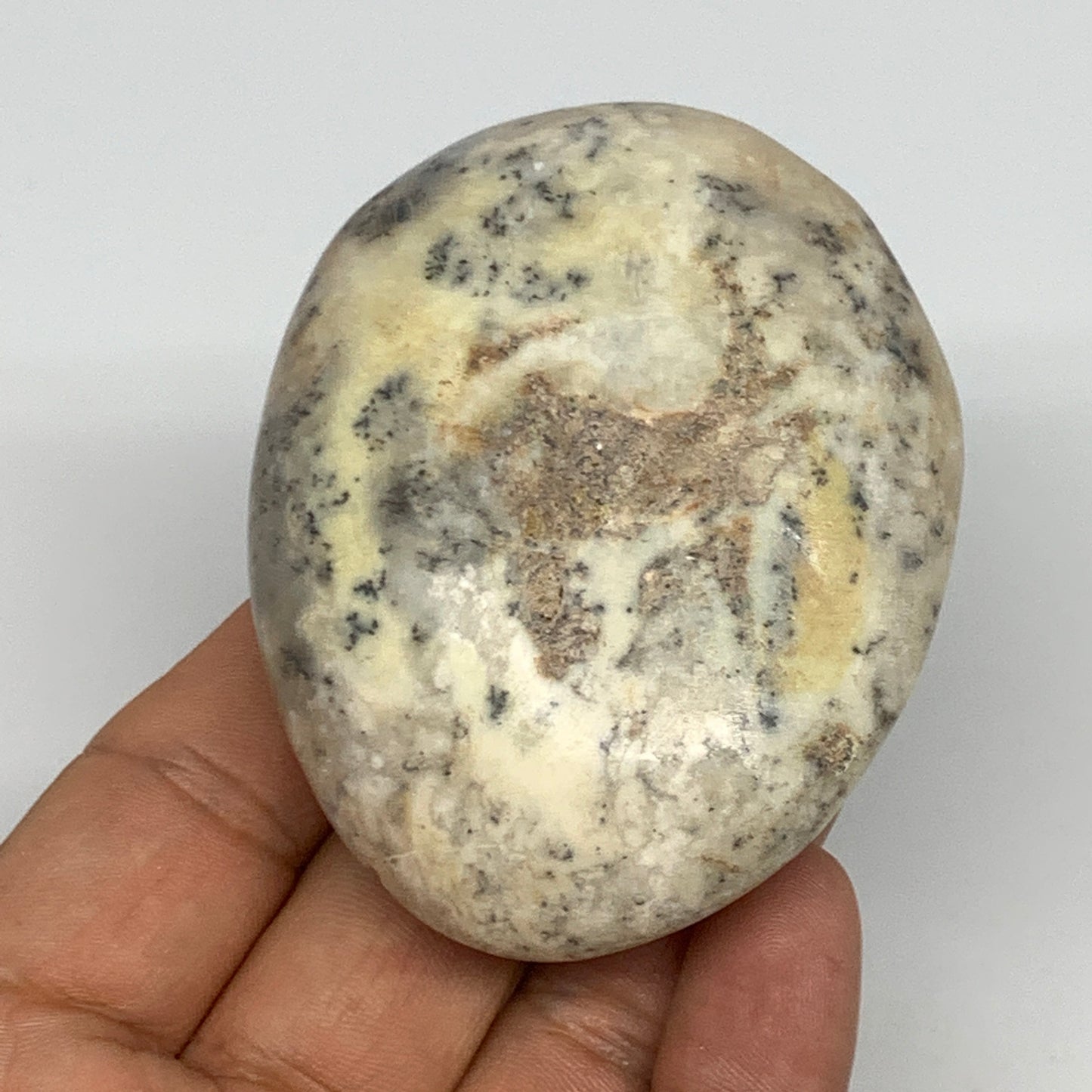 139.4g, 2.7"x2.2"x1.2" Dendrite Fern Agate Palm-Stone Reiki Energy Crystal Reiki