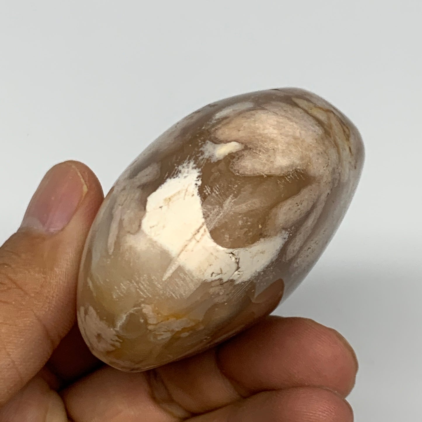 170.9g,2.8"x2.2"x1.3", Flower Agate Palm-Stone Crystal Reiki @Madagascar,B16140