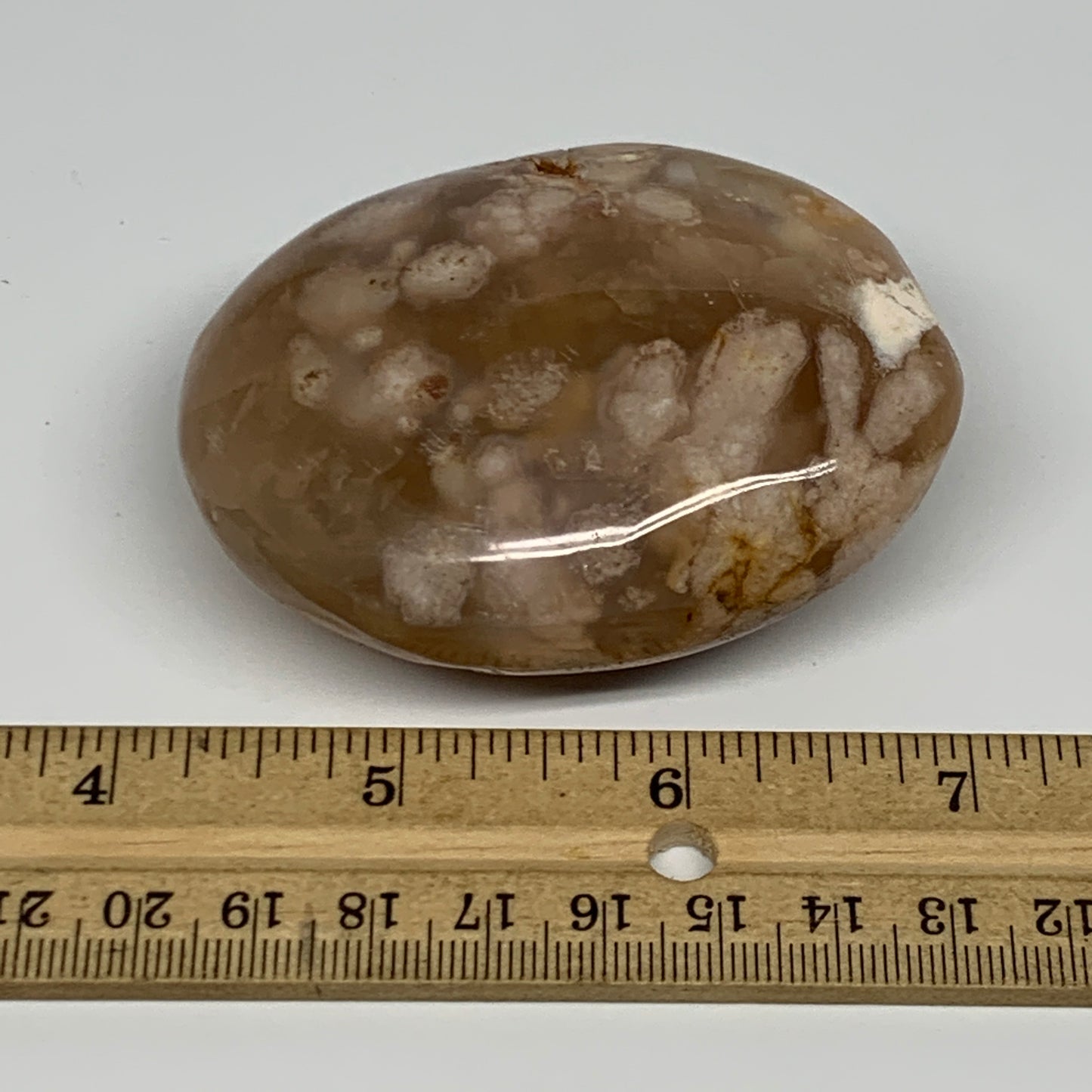 170.9g,2.8"x2.2"x1.3", Flower Agate Palm-Stone Crystal Reiki @Madagascar,B16140