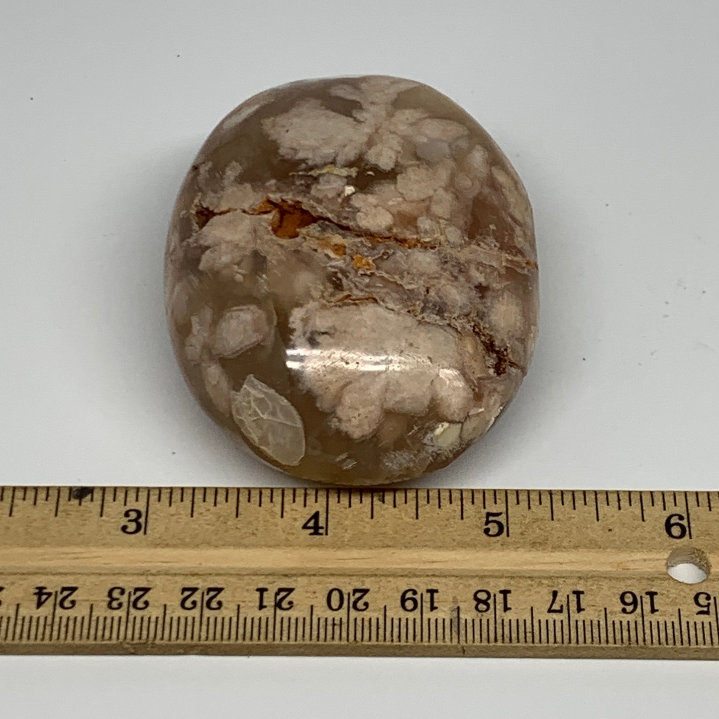 170.9g,2.8"x2.2"x1.3", Flower Agate Palm-Stone Crystal Reiki @Madagascar,B16140