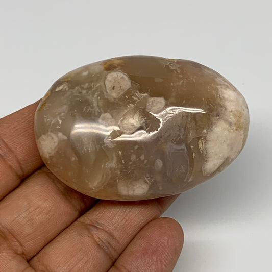 90.1g,2.4"x1.7"x1", Flower Agate Palm-Stone Crystal Reiki @Madagascar,B16141