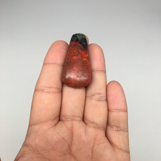 13.5g,1.6"x 0.9"x8mm Sonora Sunset Chrysocolla Cuprite Cabochon @Mexico,SC332 - watangem.com