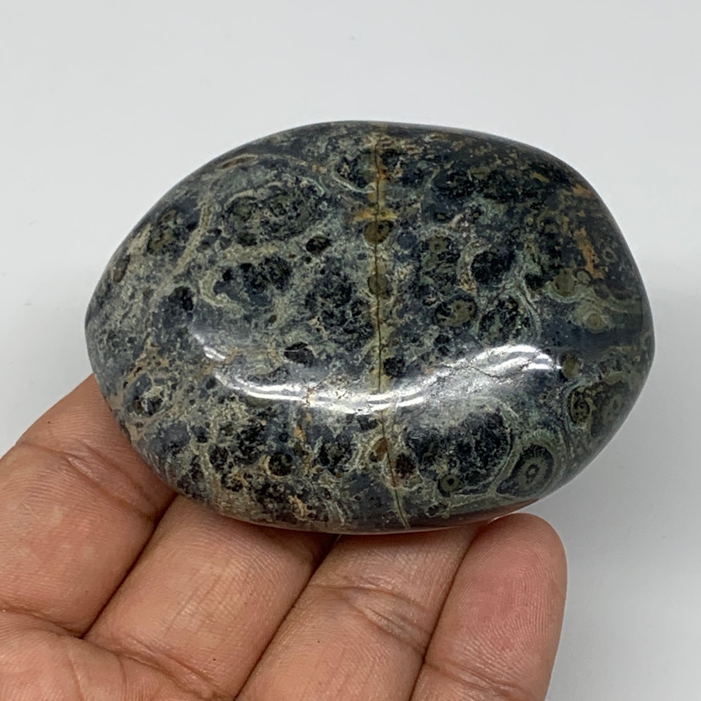 132.5g, 2.6"x2"x1", Kambaba Jasper Palm-Stone Reiki @Madagascar,B10418