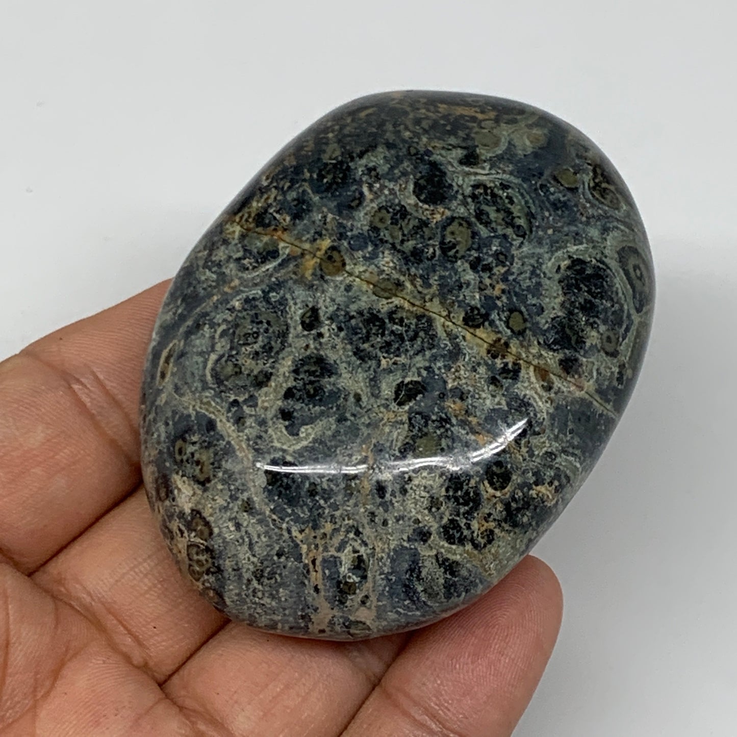 132.5g, 2.6"x2"x1", Kambaba Jasper Palm-Stone Reiki @Madagascar,B10418