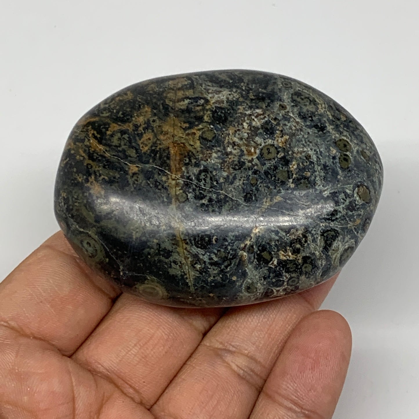 132.5g, 2.6"x2"x1", Kambaba Jasper Palm-Stone Reiki @Madagascar,B10418