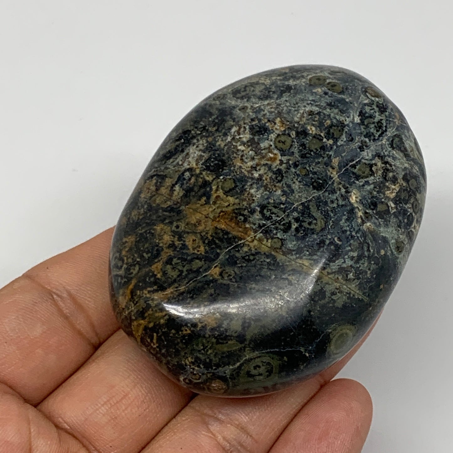 132.5g, 2.6"x2"x1", Kambaba Jasper Palm-Stone Reiki @Madagascar,B10418