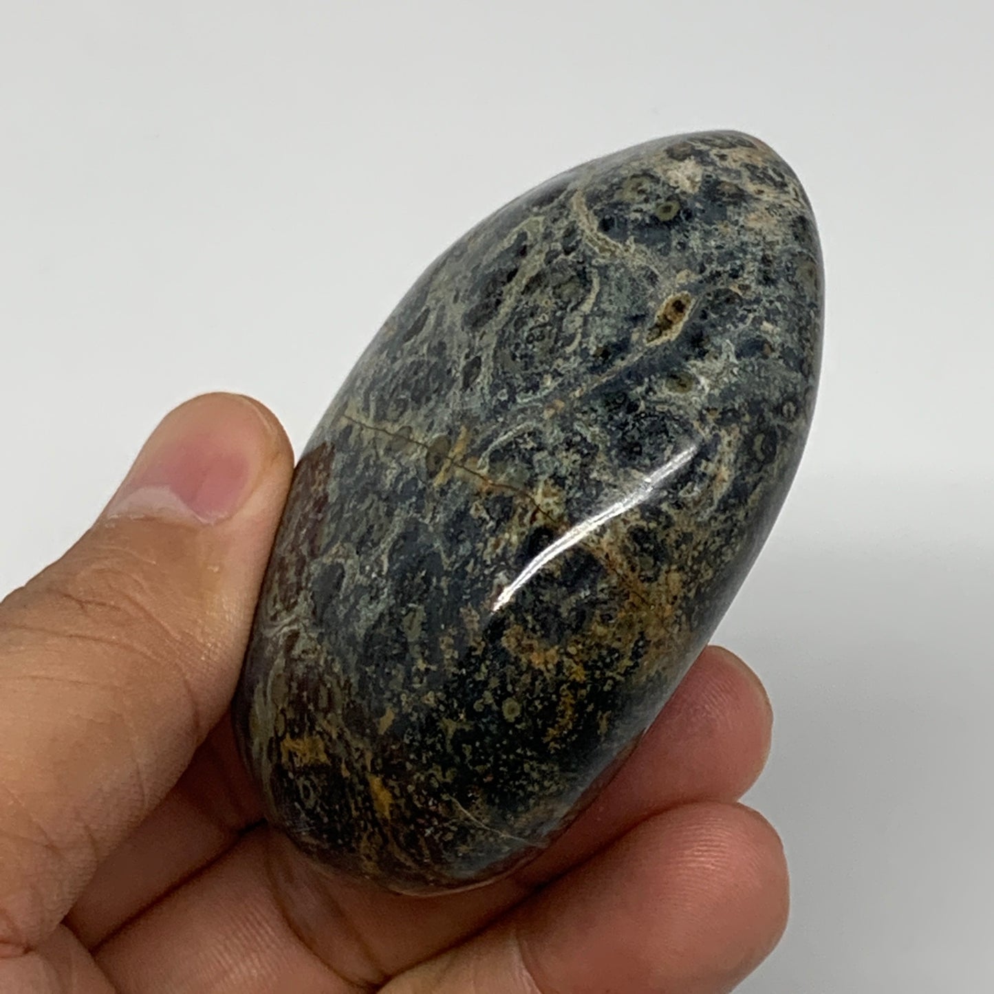 132.5g, 2.6"x2"x1", Kambaba Jasper Palm-Stone Reiki @Madagascar,B10418