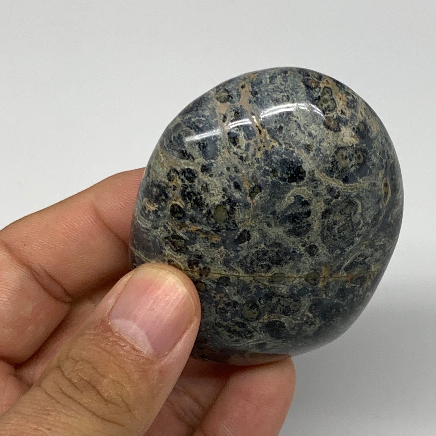 132.5g, 2.6"x2"x1", Kambaba Jasper Palm-Stone Reiki @Madagascar,B10418