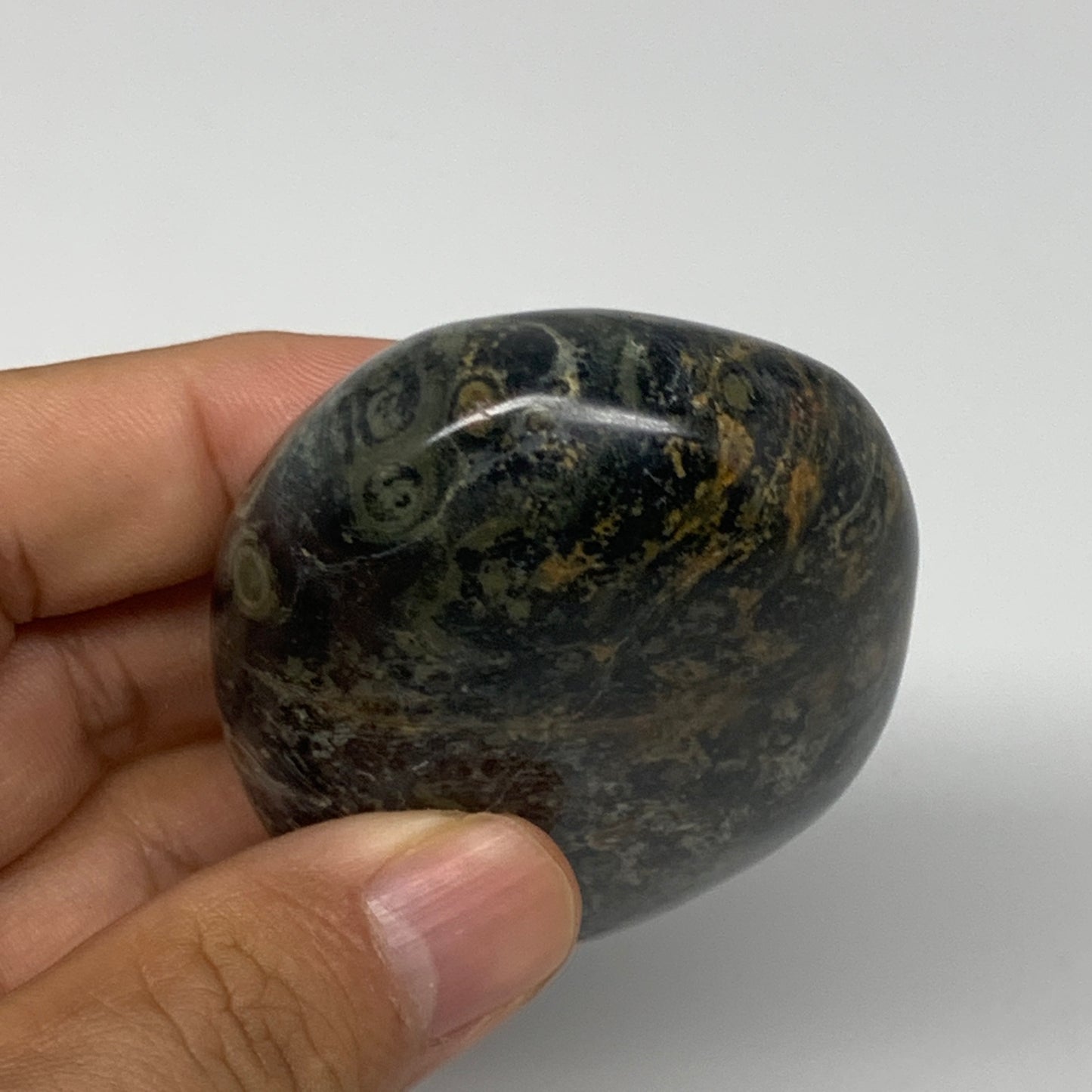 132.5g, 2.6"x2"x1", Kambaba Jasper Palm-Stone Reiki @Madagascar,B10418