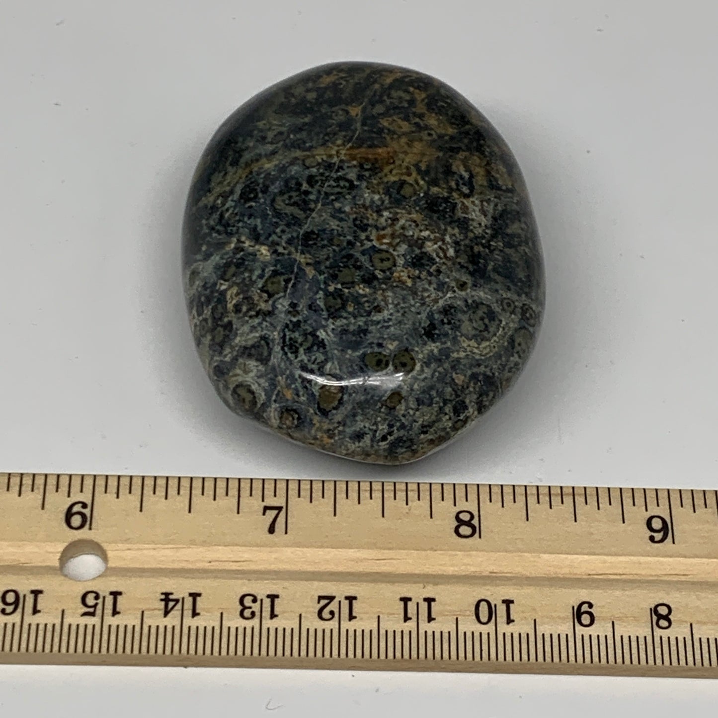 132.5g, 2.6"x2"x1", Kambaba Jasper Palm-Stone Reiki @Madagascar,B10418