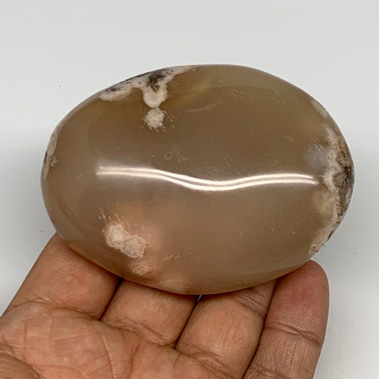 177.3g,3"x2.3"x1.2", Flower Agate Palm-Stone Crystal Reiki @Madagascar,B16146