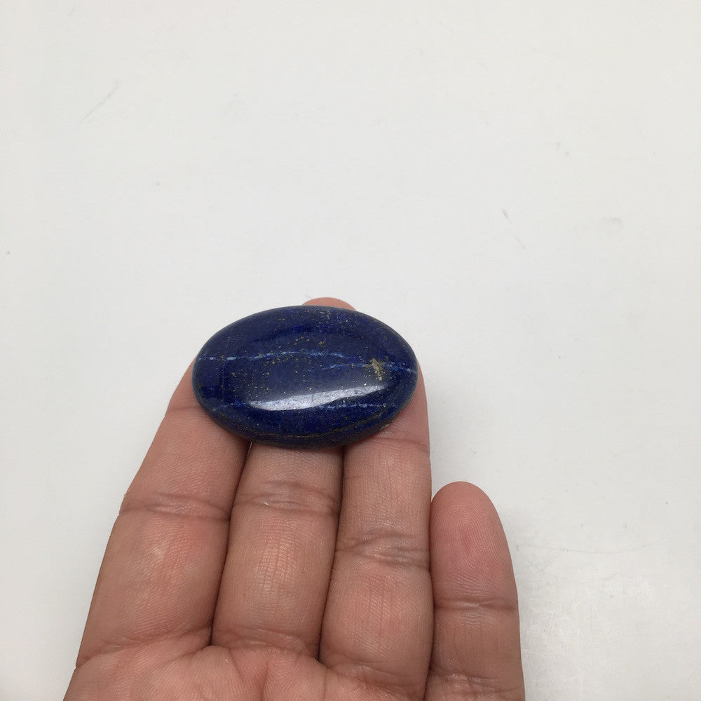 19.1Grams Natural Oval Shape Lapis Lazuli Cabochon Flat Bottom @Afghanistan,C354 - watangem.com