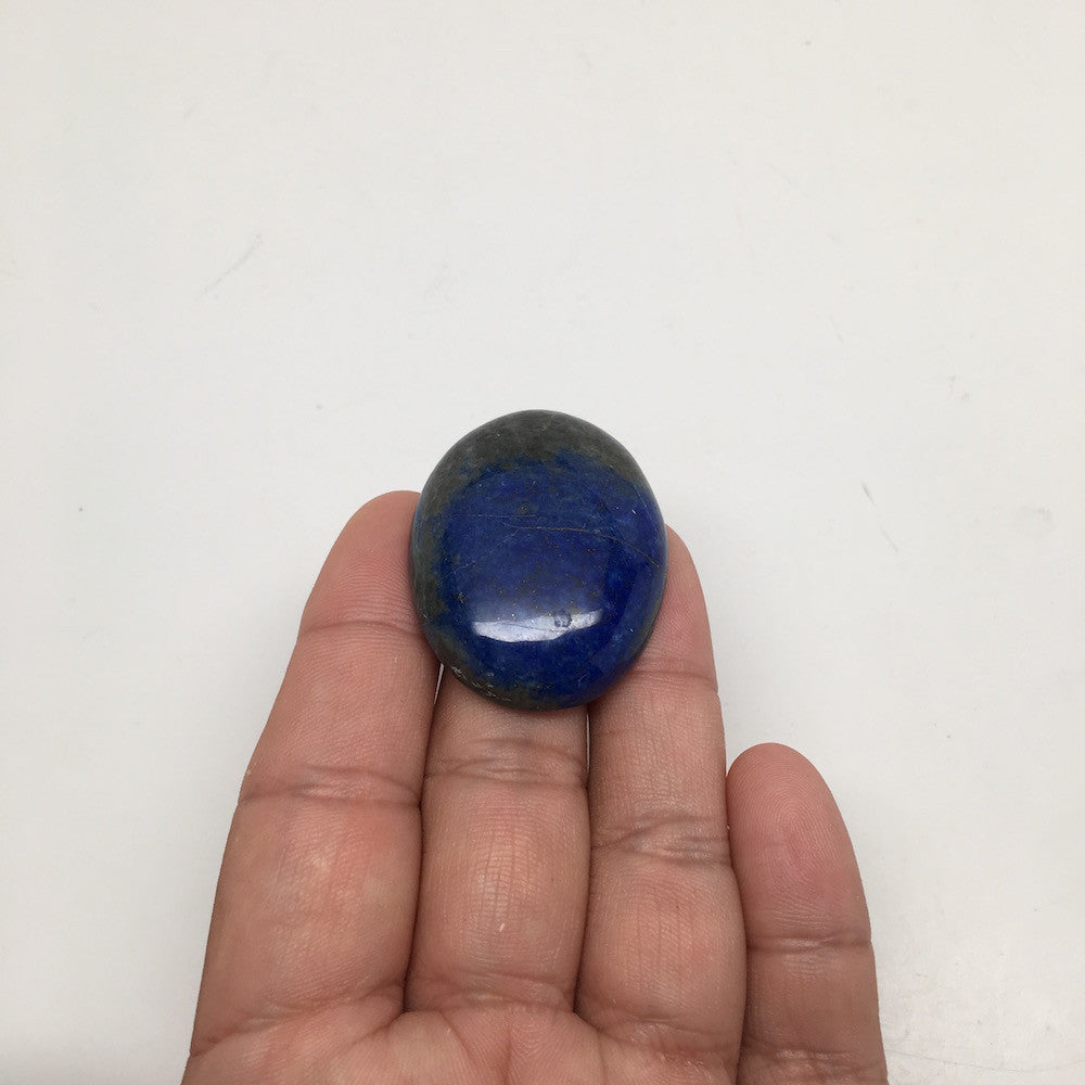 18.4Grams Natural Oval Shape Lapis Lazuli Cabochon Flat Bottom @Afghanistan,C356