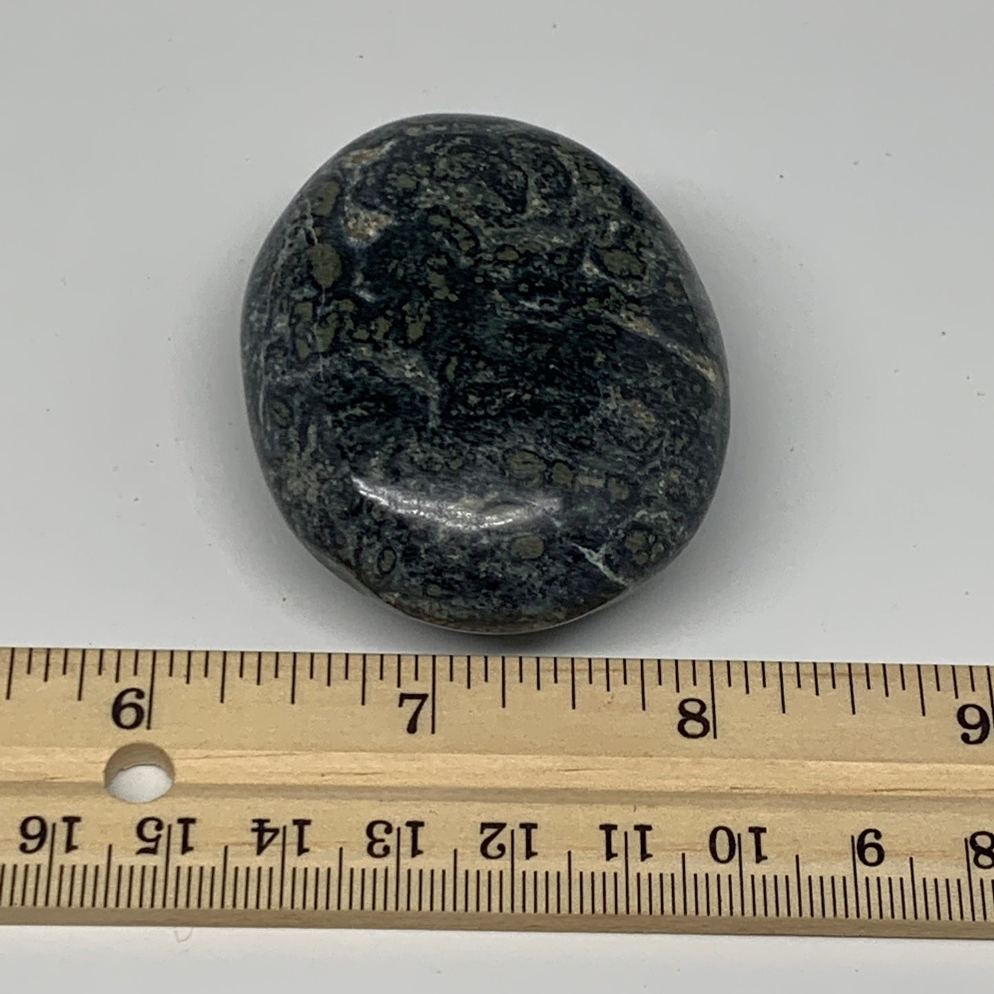 95.2g, 2.2"x1.8"x1", Kambaba Jasper Palm-Stone Reiki @Madagascar,B10422