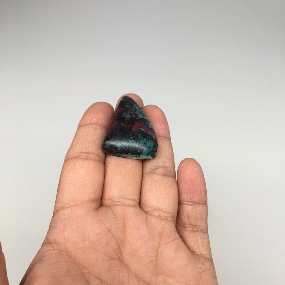 15.8g, 1.5"x 1"x9mm Sonora Sunset Chrysocolla Cuprite Cabochon @Mexico,SC346