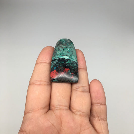 17.6g, 1.8"x1"x7mm Sonora Sunset Chrysocolla Cuprite Cabochon @Mexico,SC348