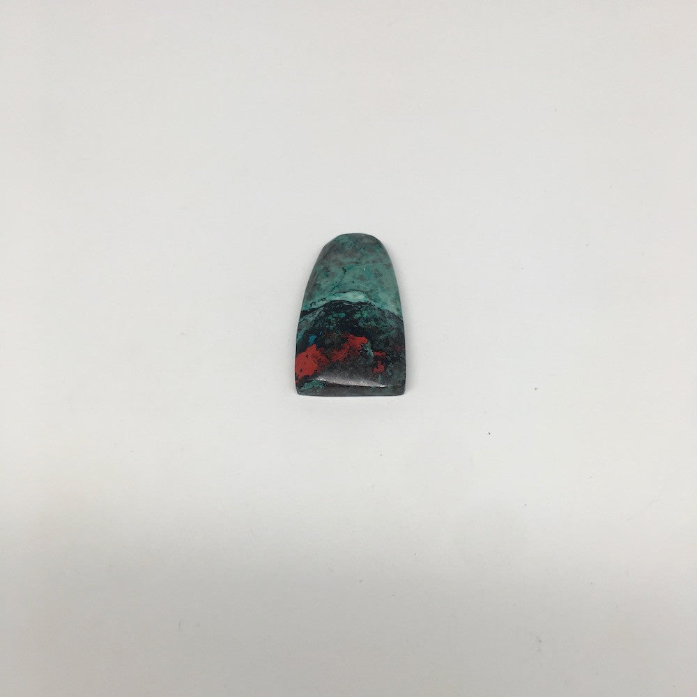 17.6g, 1.8"x1"x7mm Sonora Sunset Chrysocolla Cuprite Cabochon @Mexico,SC348