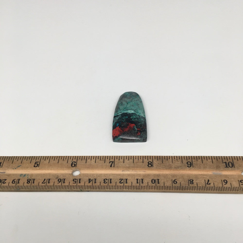 17.6g, 1.8"x1"x7mm Sonora Sunset Chrysocolla Cuprite Cabochon @Mexico,SC348