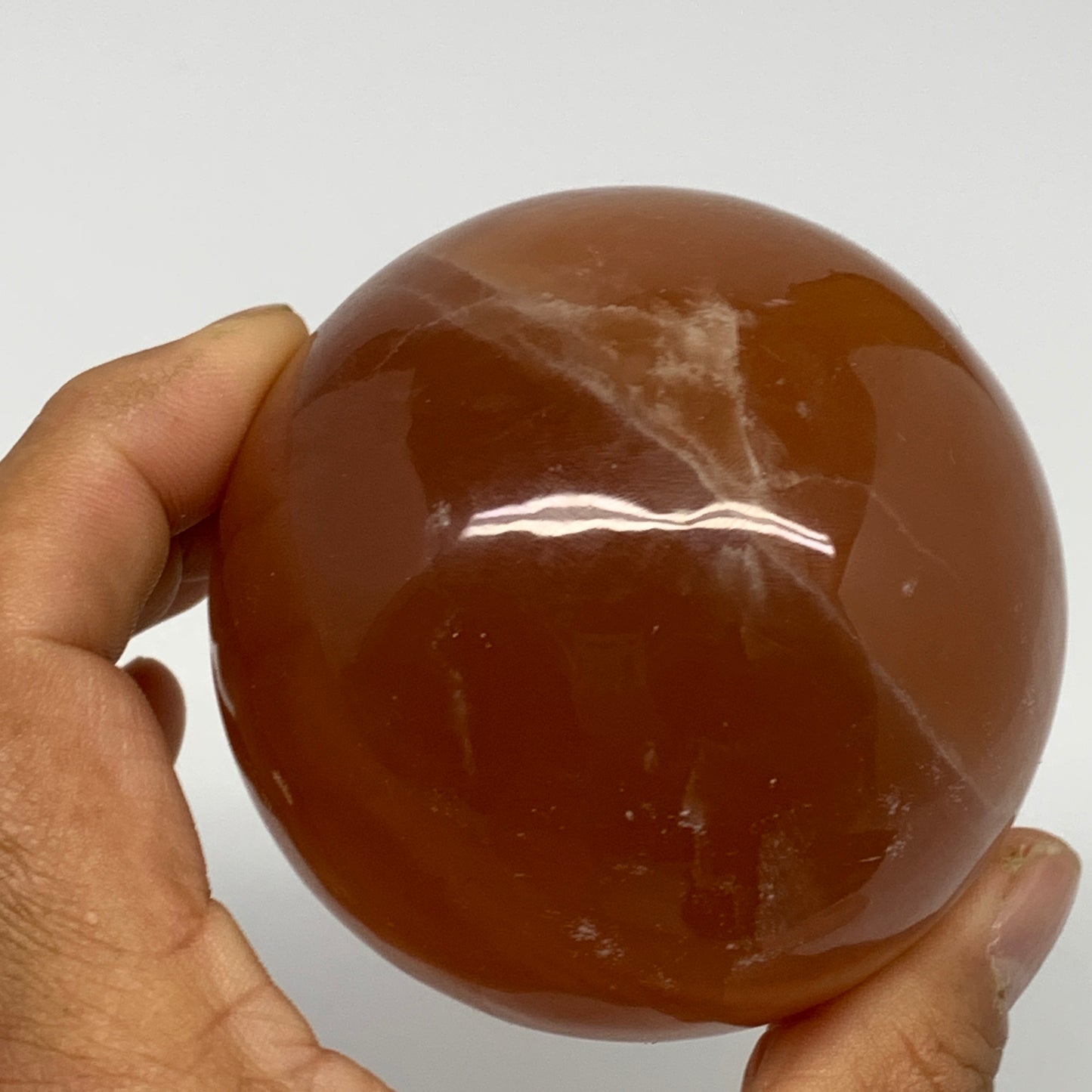498.9g,2.8"70mm) Honey Calcite Sphere Gemstone,Healing Crystal,B26152