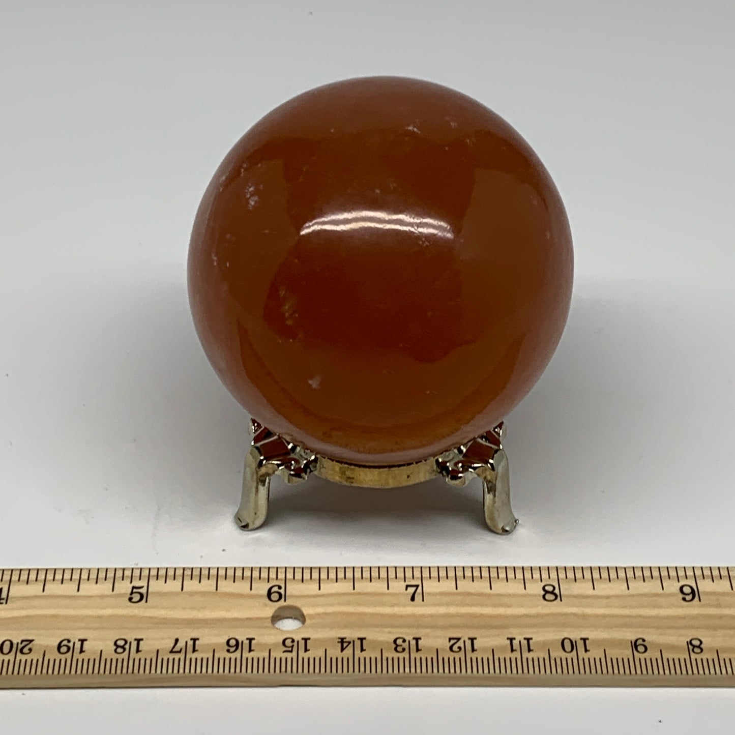 498.9g,2.8"70mm) Honey Calcite Sphere Gemstone,Healing Crystal,B26152