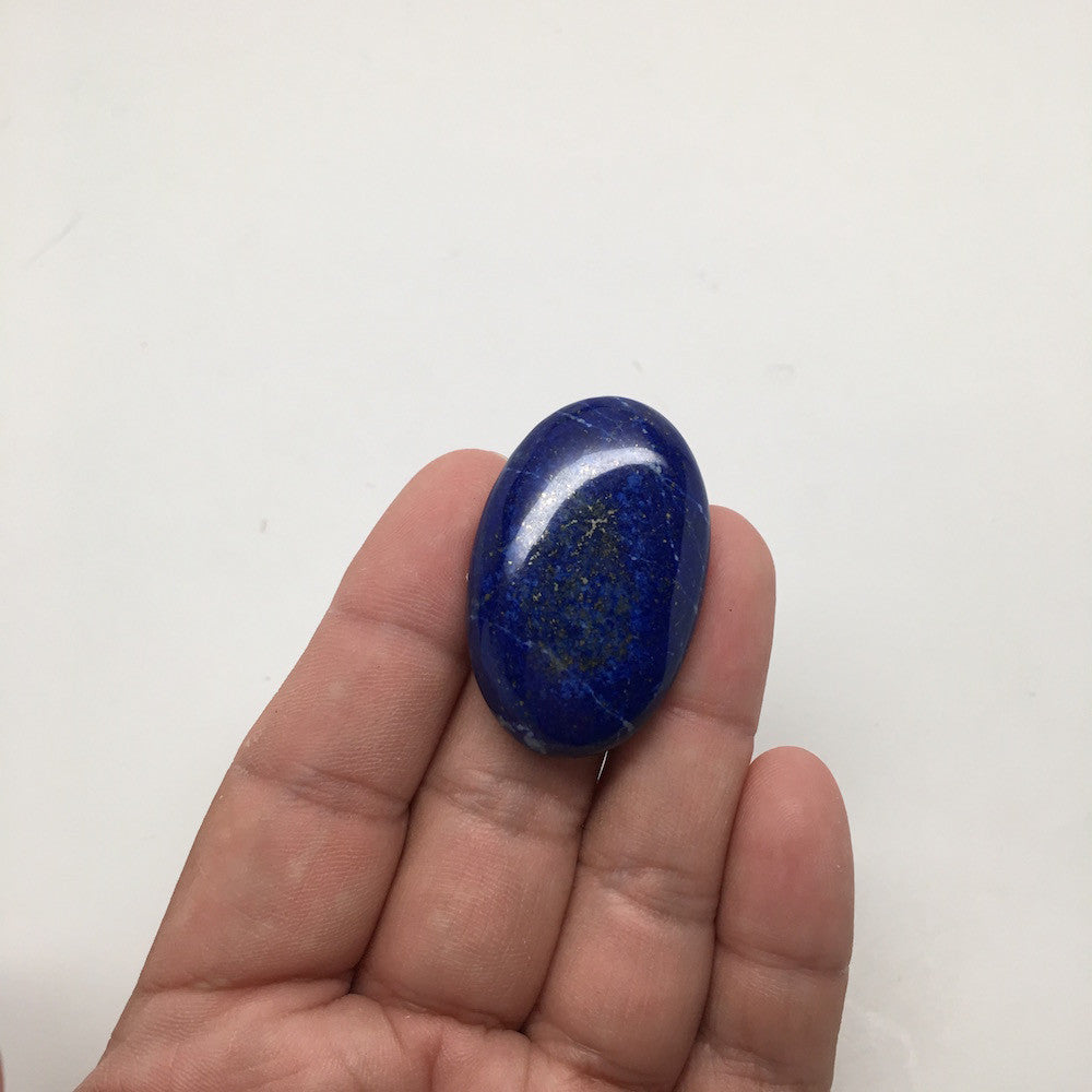 14.3Grams Natural Oval Shape Lapis Lazuli Cabochon Flat Bottom @Afghanistan,C383