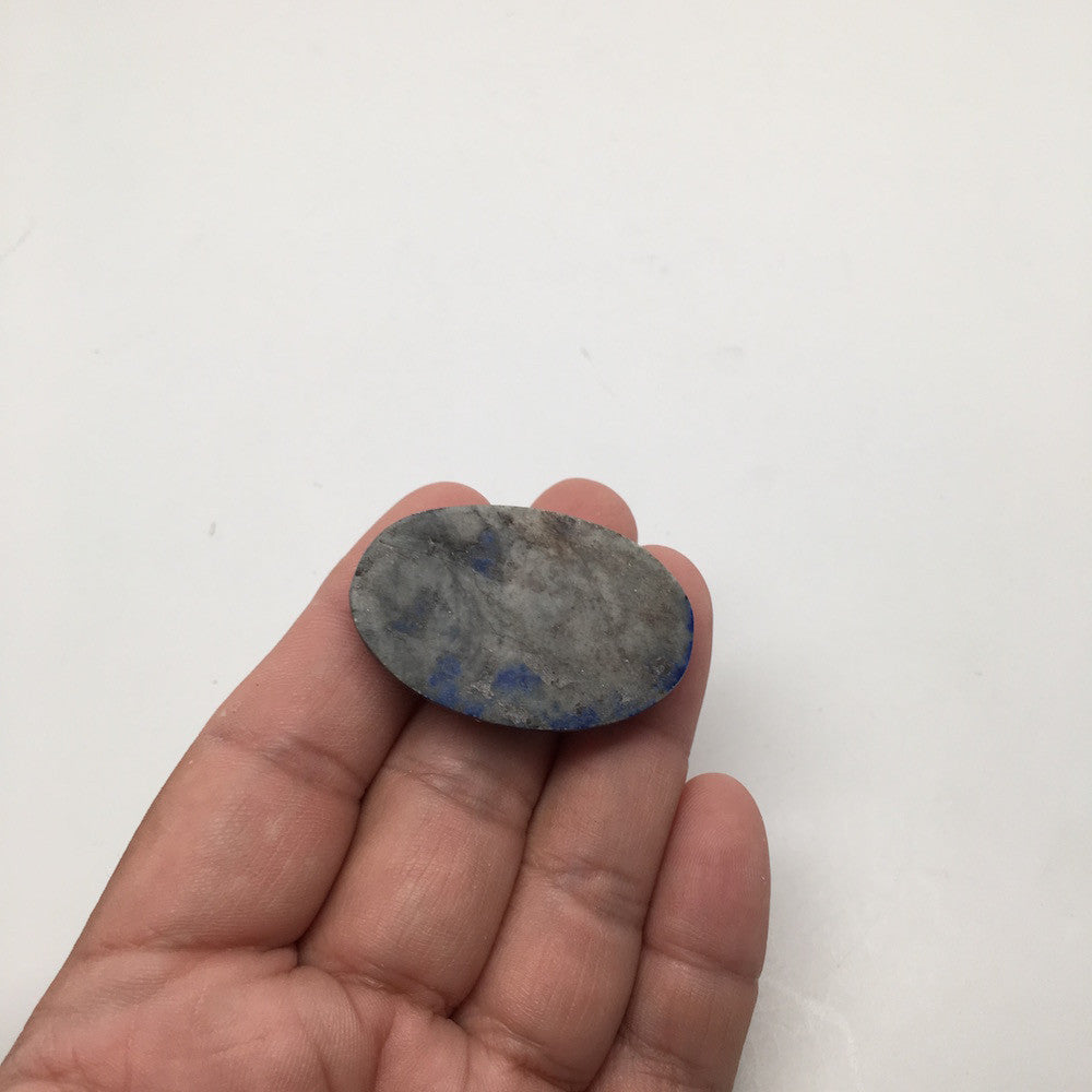 14.3Grams Natural Oval Shape Lapis Lazuli Cabochon Flat Bottom @Afghanistan,C383