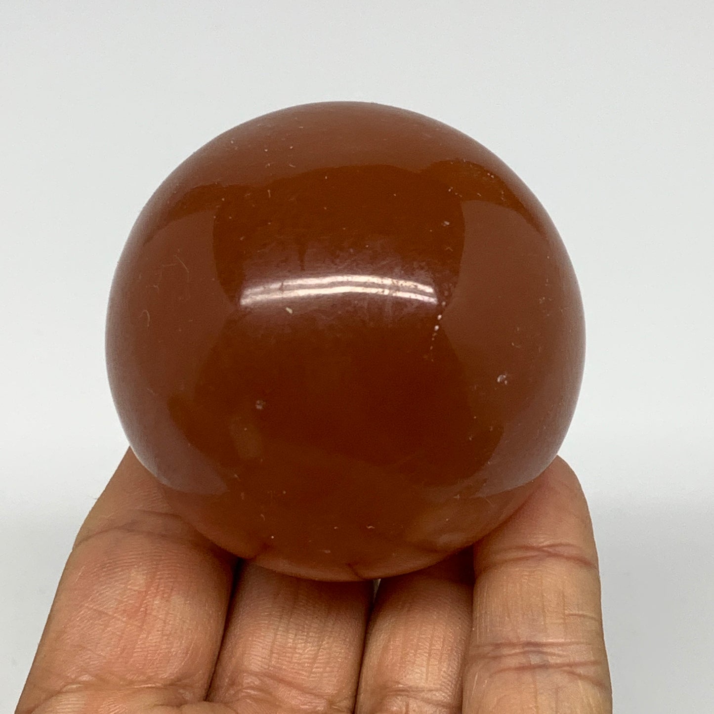 253.1g,2.2"(56mm) Honey Calcite Sphere Gemstone,Healing Crystal,B26158