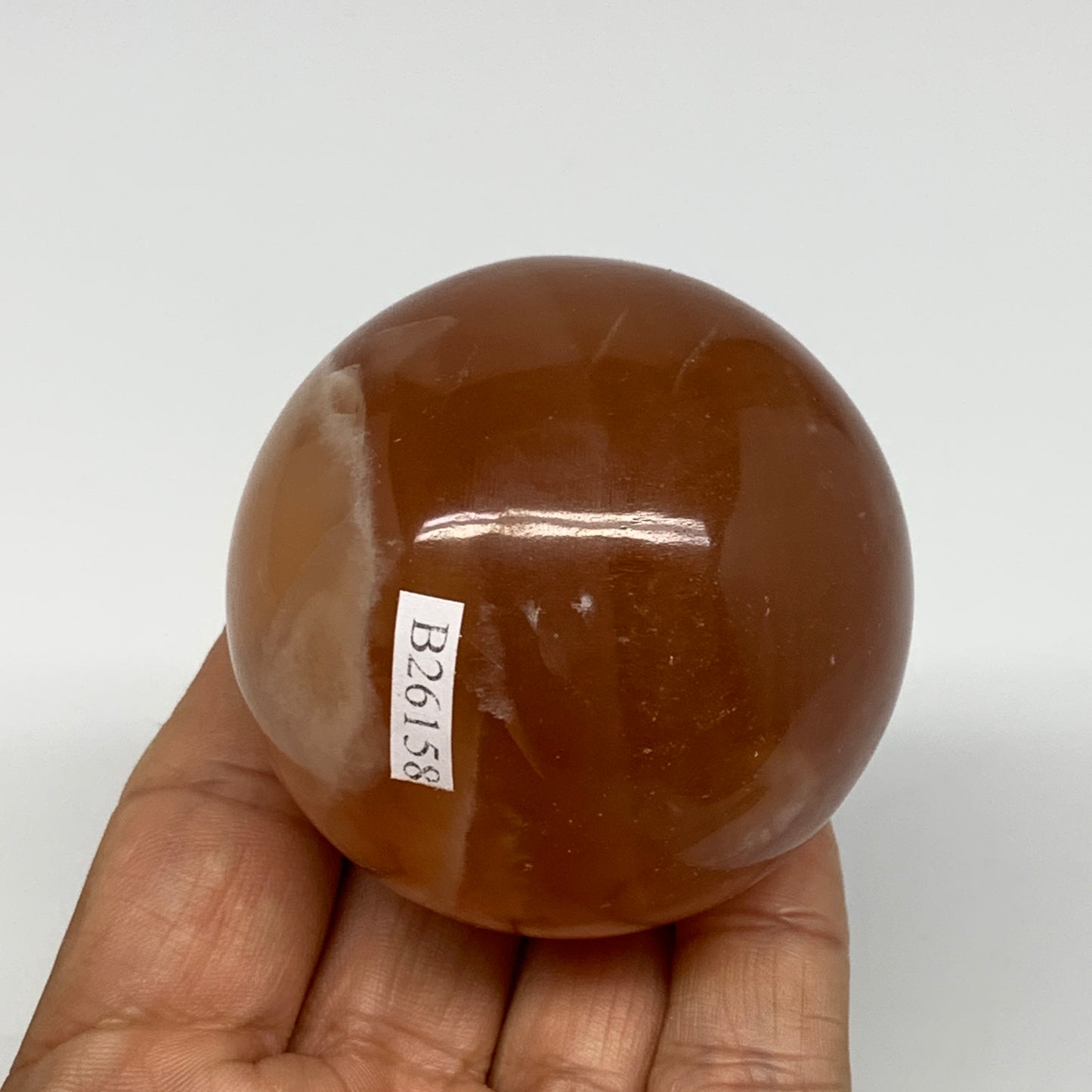 253.1g,2.2"(56mm) Honey Calcite Sphere Gemstone,Healing Crystal,B26158