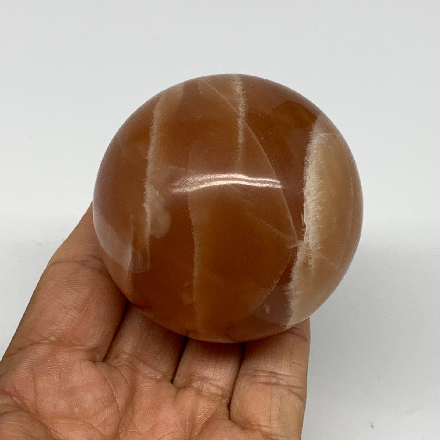 315.4g,2.4"(60mm) Honey Calcite Sphere Gemstone,Healing Crystal,B26159