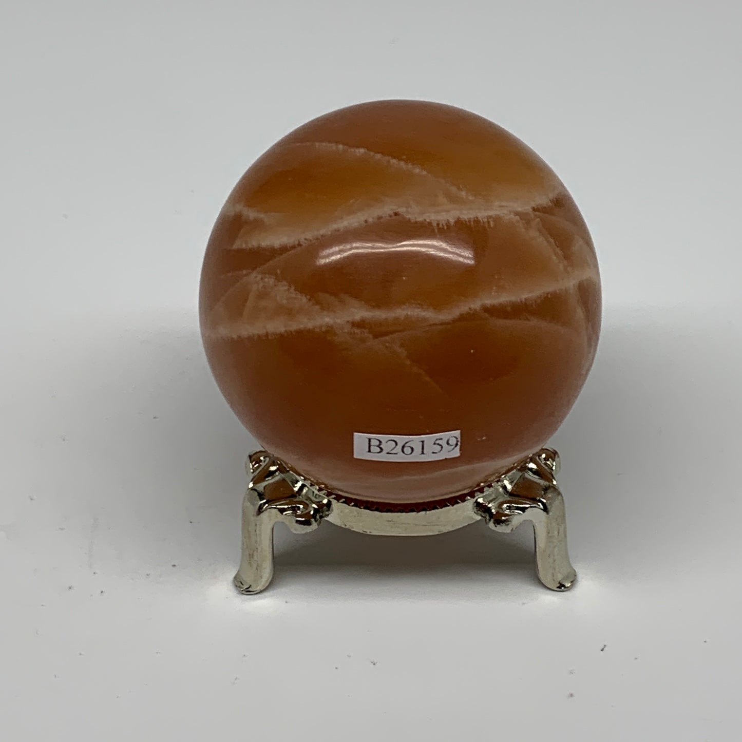 315.4g,2.4"(60mm) Honey Calcite Sphere Gemstone,Healing Crystal,B26159