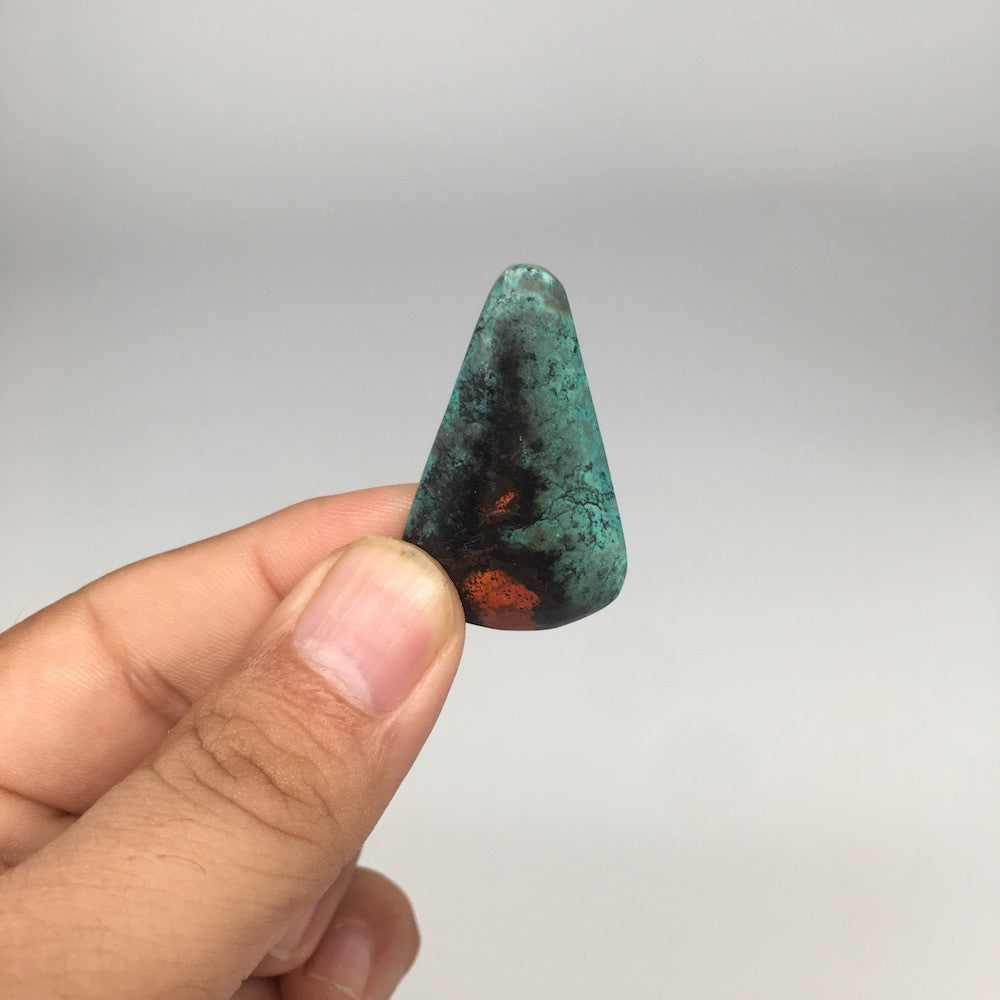 7.9g, 1.45"x0.9"x7mm Sonora Sunset Chrysocolla Cuprite Cabochon @Mexico,SC363 - watangem.com