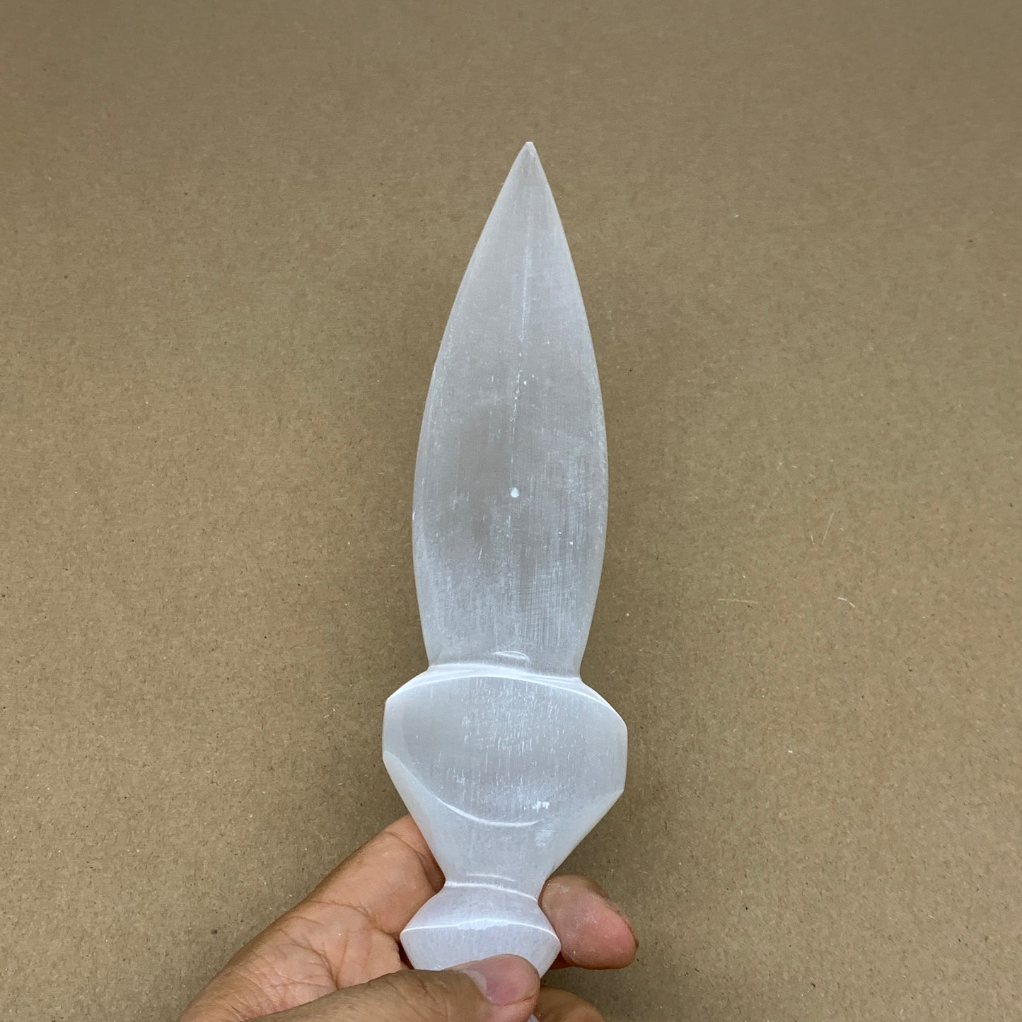 435g,13.75"x2.2"x0.9"Natural Selenite Crystal Knife (Satin Spar) @Morocco,B24099