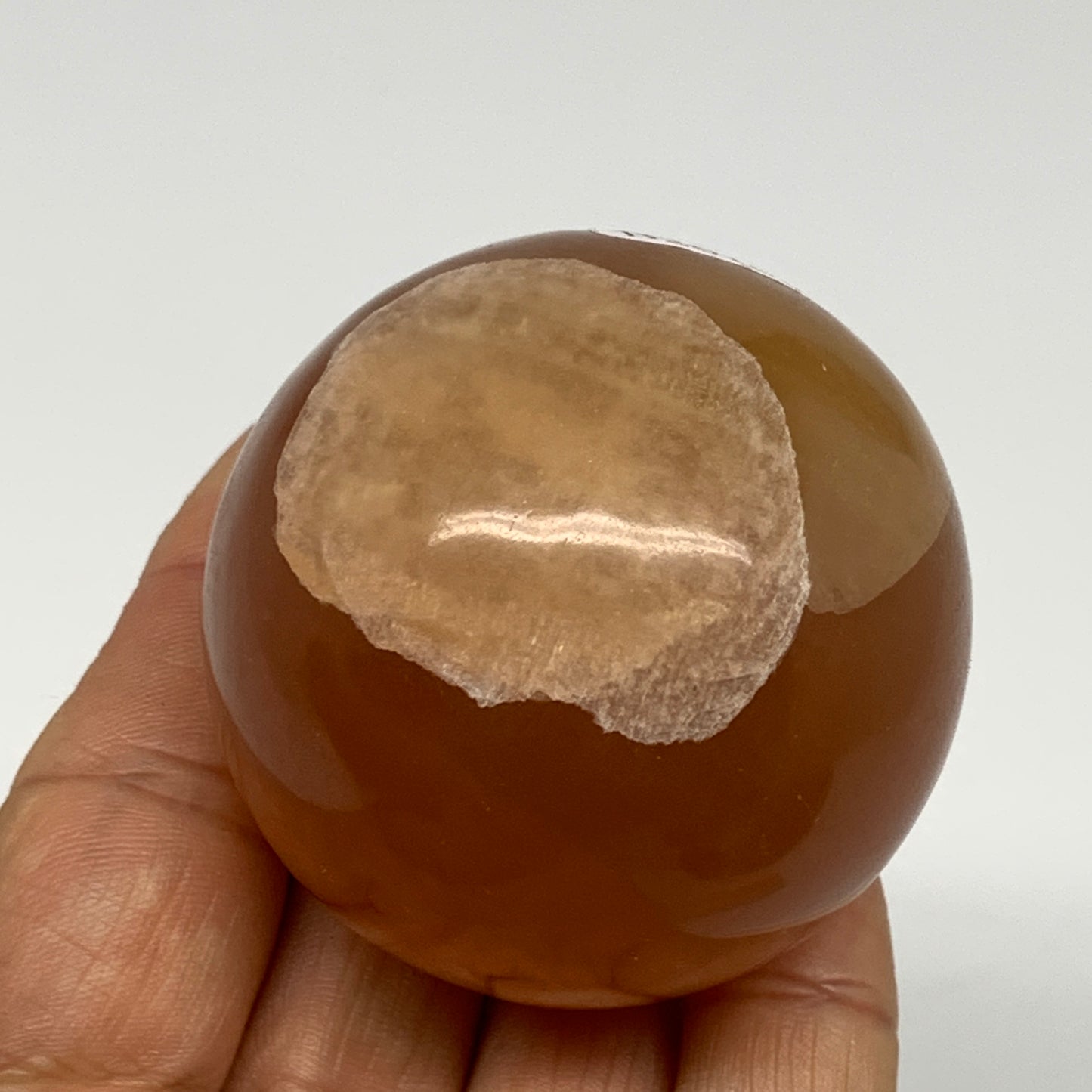 197g,2"(51mm) Honey Calcite Sphere Gemstone,Healing Crystal,B26160