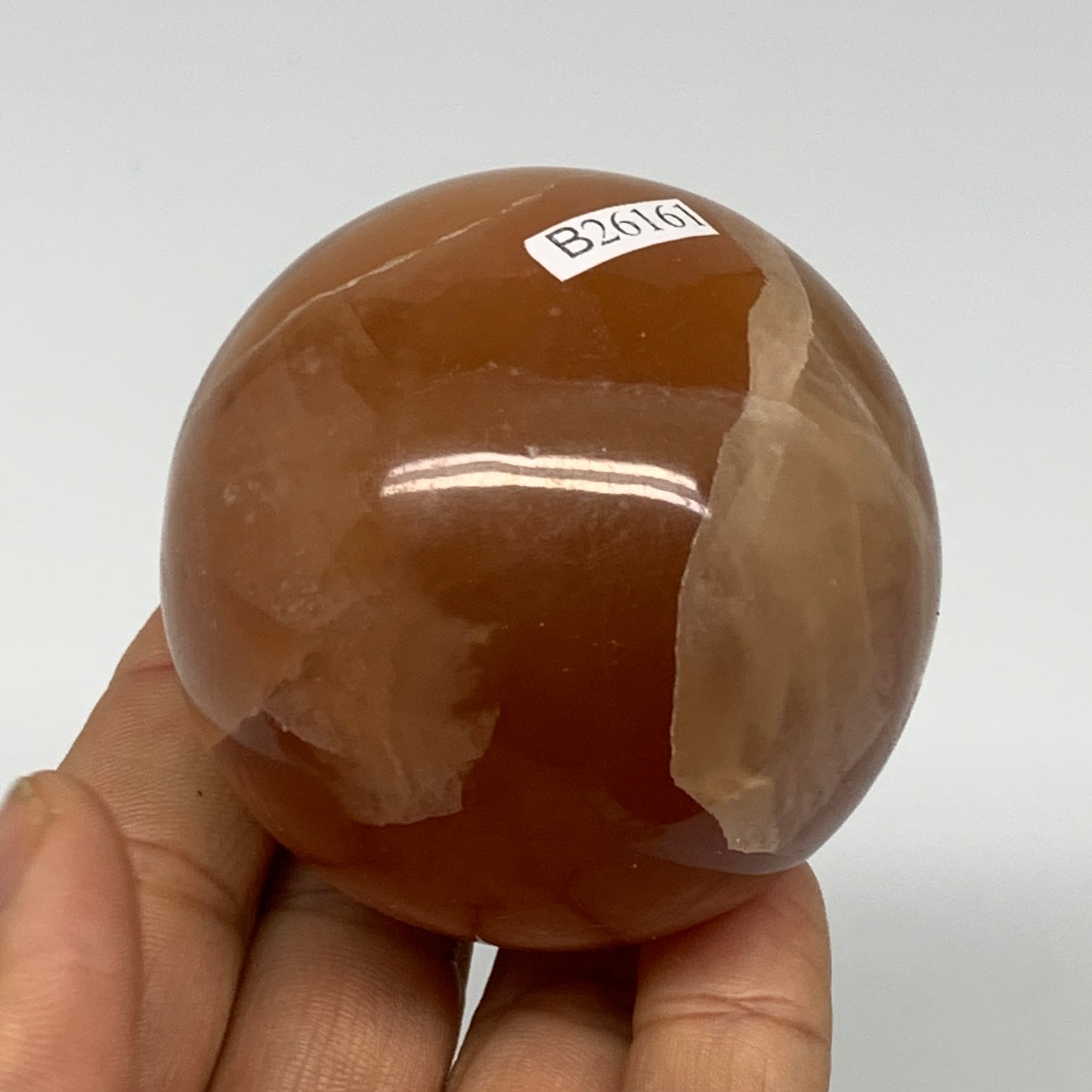 267.6g,2.3"(57mm) Honey Calcite Sphere Gemstone,Healing Crystal,B26161