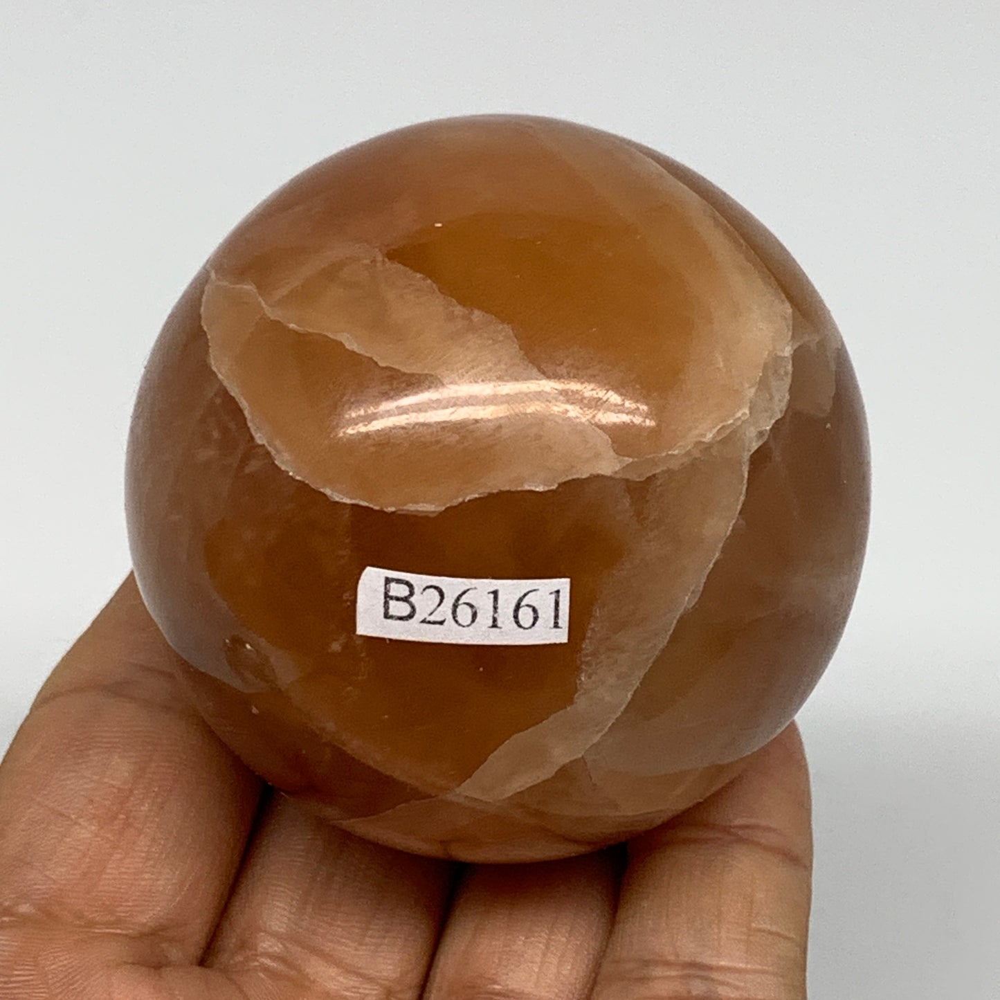 267.6g,2.3"(57mm) Honey Calcite Sphere Gemstone,Healing Crystal,B26161