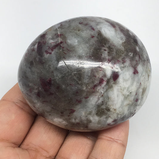 225g,2.6"x2.2"x1.7" Tourmaline Rubellite Palm Stone Reiki @Madagascar,MSP1118