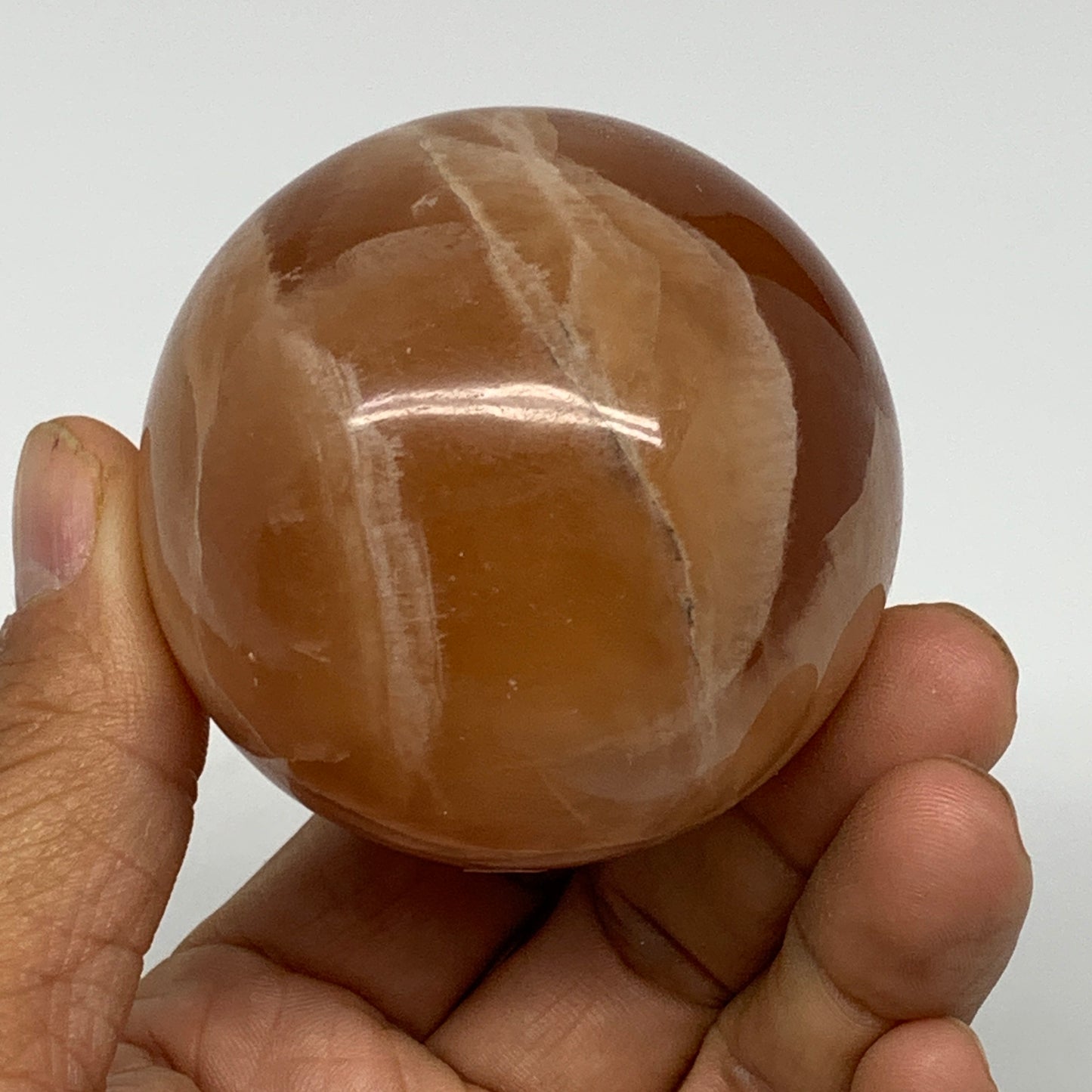 267.6g,2.3"(57mm) Honey Calcite Sphere Gemstone,Healing Crystal,B26161