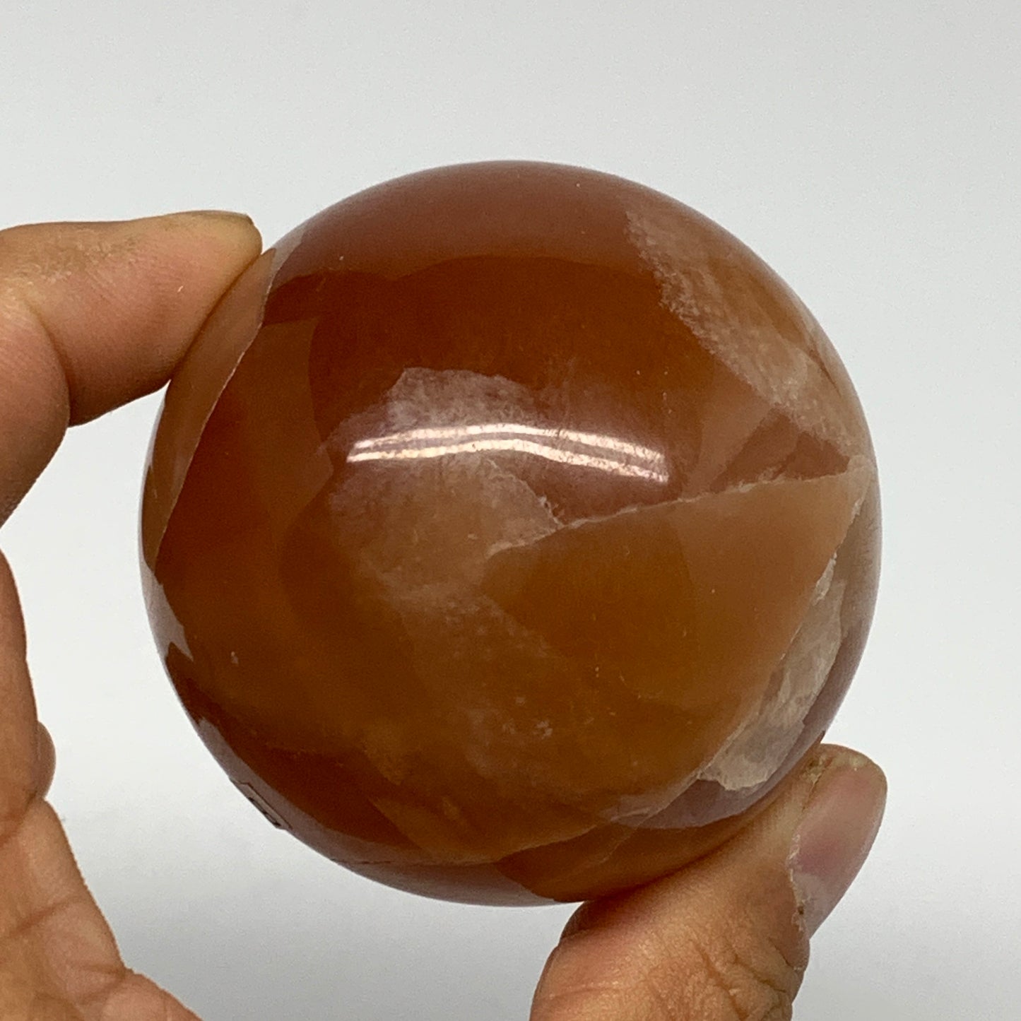 267.6g,2.3"(57mm) Honey Calcite Sphere Gemstone,Healing Crystal,B26161