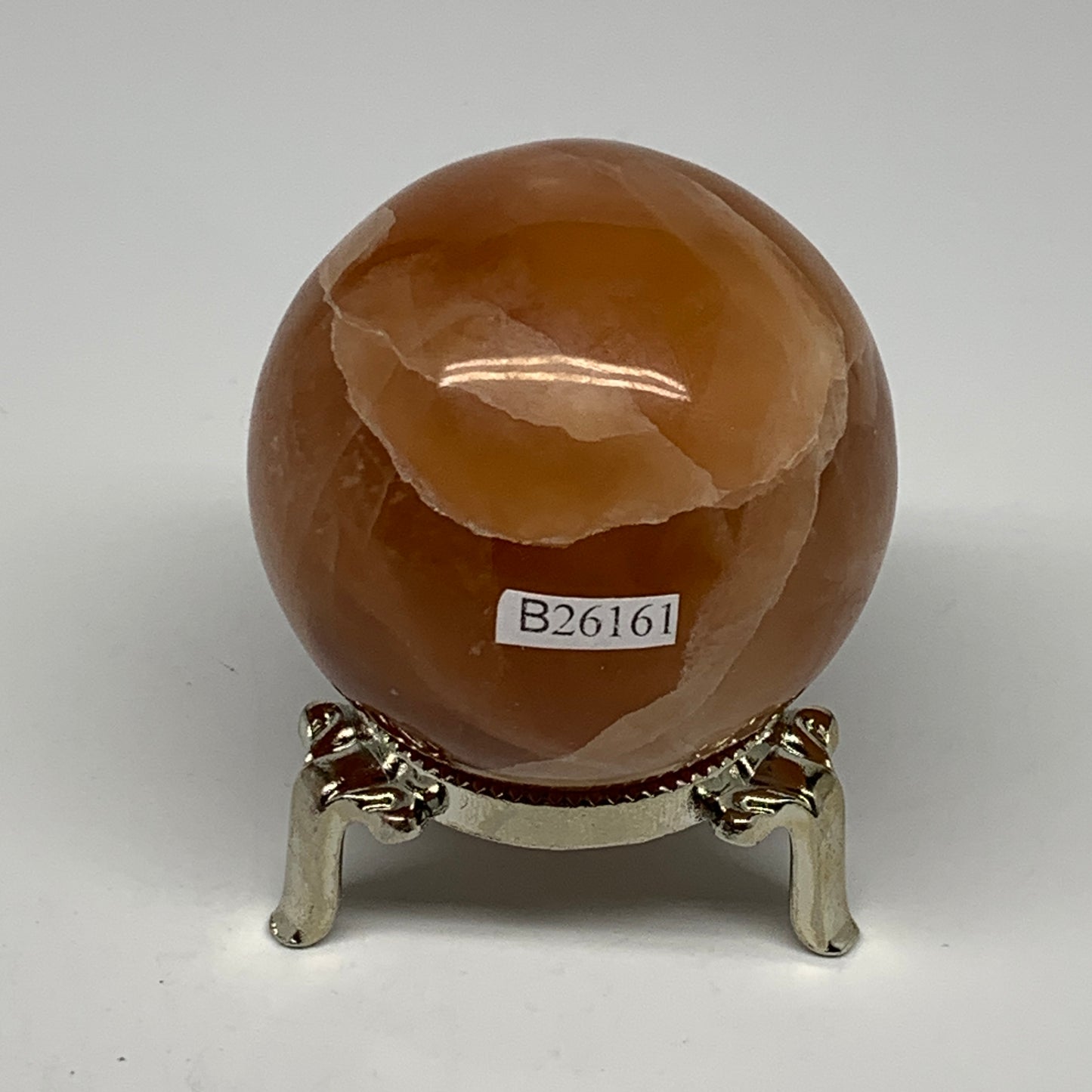 267.6g,2.3"(57mm) Honey Calcite Sphere Gemstone,Healing Crystal,B26161