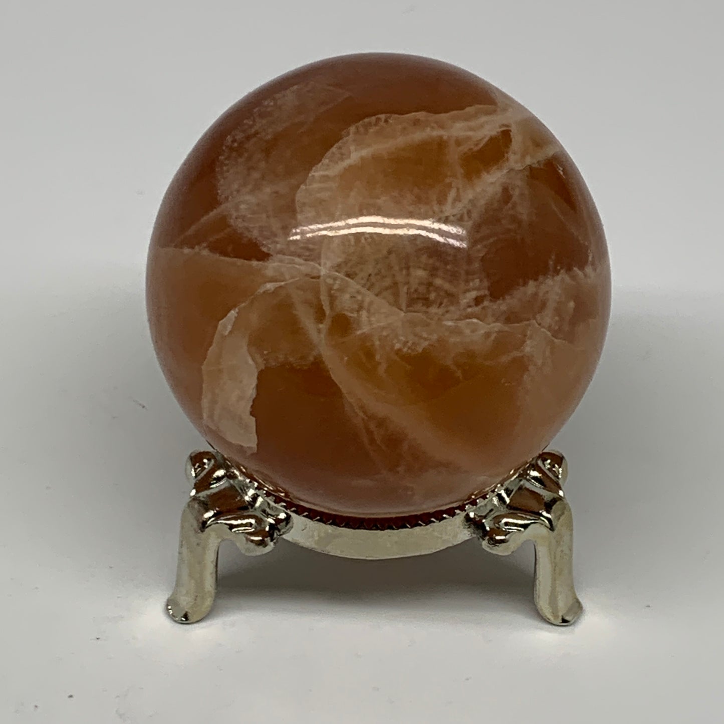 267.6g,2.3"(57mm) Honey Calcite Sphere Gemstone,Healing Crystal,B26161