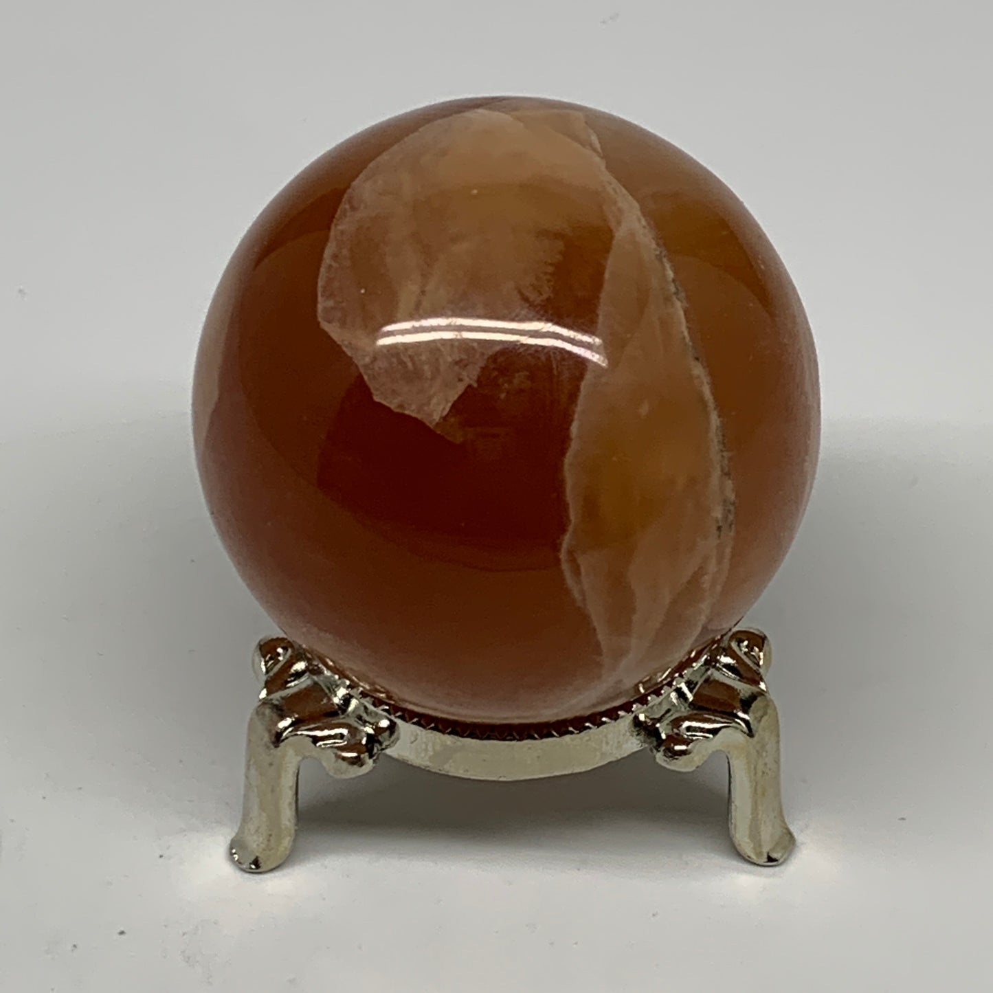 267.6g,2.3"(57mm) Honey Calcite Sphere Gemstone,Healing Crystal,B26161