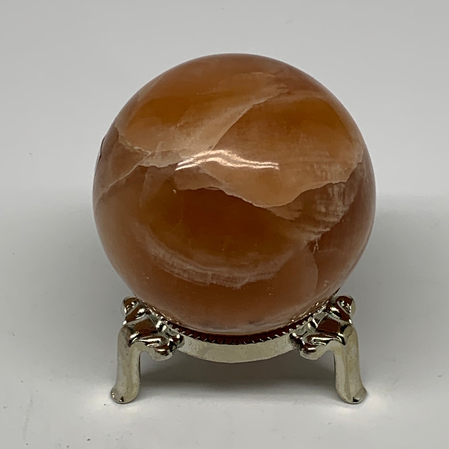 267.6g,2.3"(57mm) Honey Calcite Sphere Gemstone,Healing Crystal,B26161