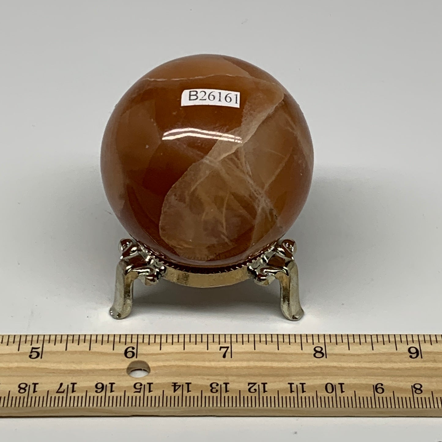 267.6g,2.3"(57mm) Honey Calcite Sphere Gemstone,Healing Crystal,B26161