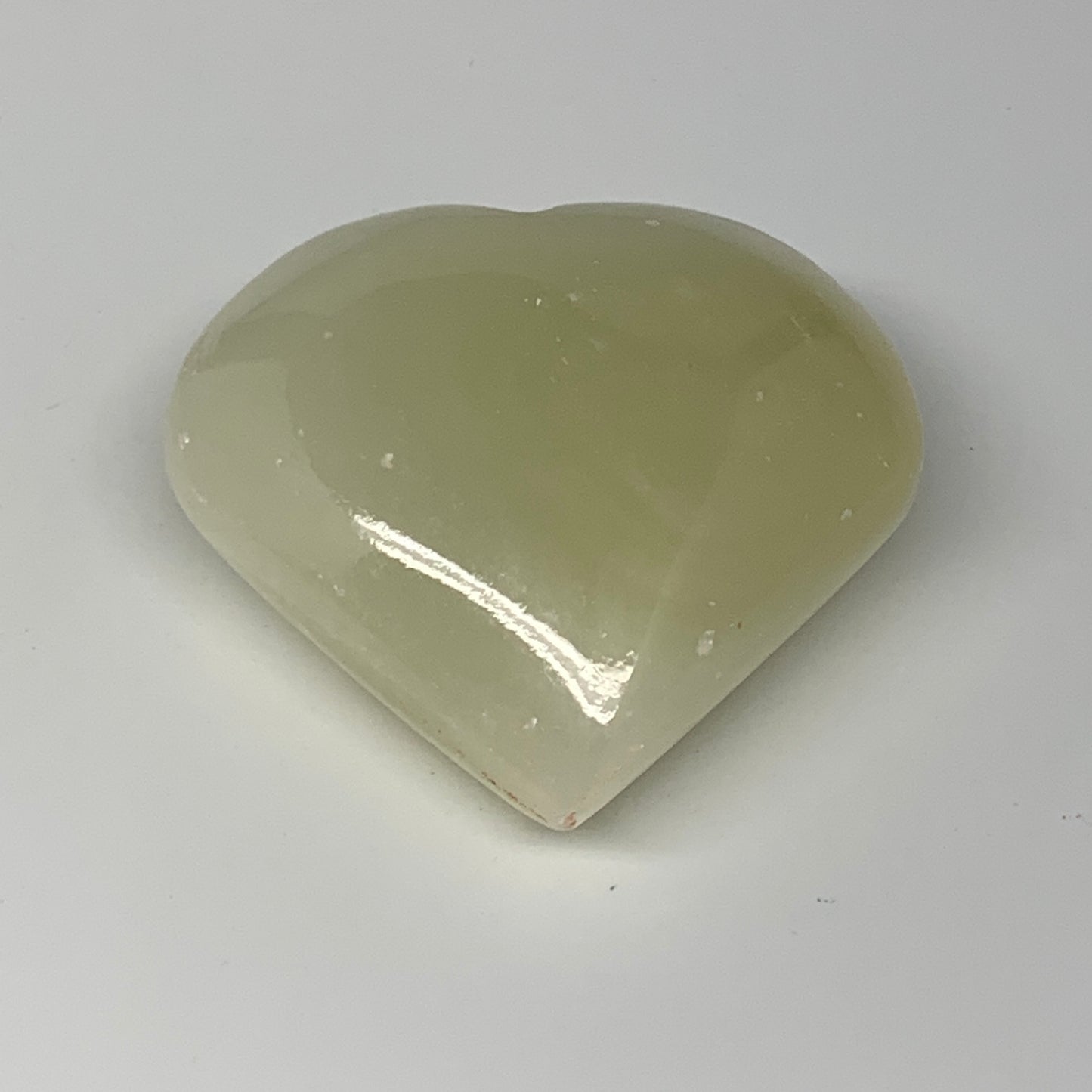 96.9g, 2.1"x2.3"x1" Natural Green Onyx Heart Polished Healing Crystal, B7647