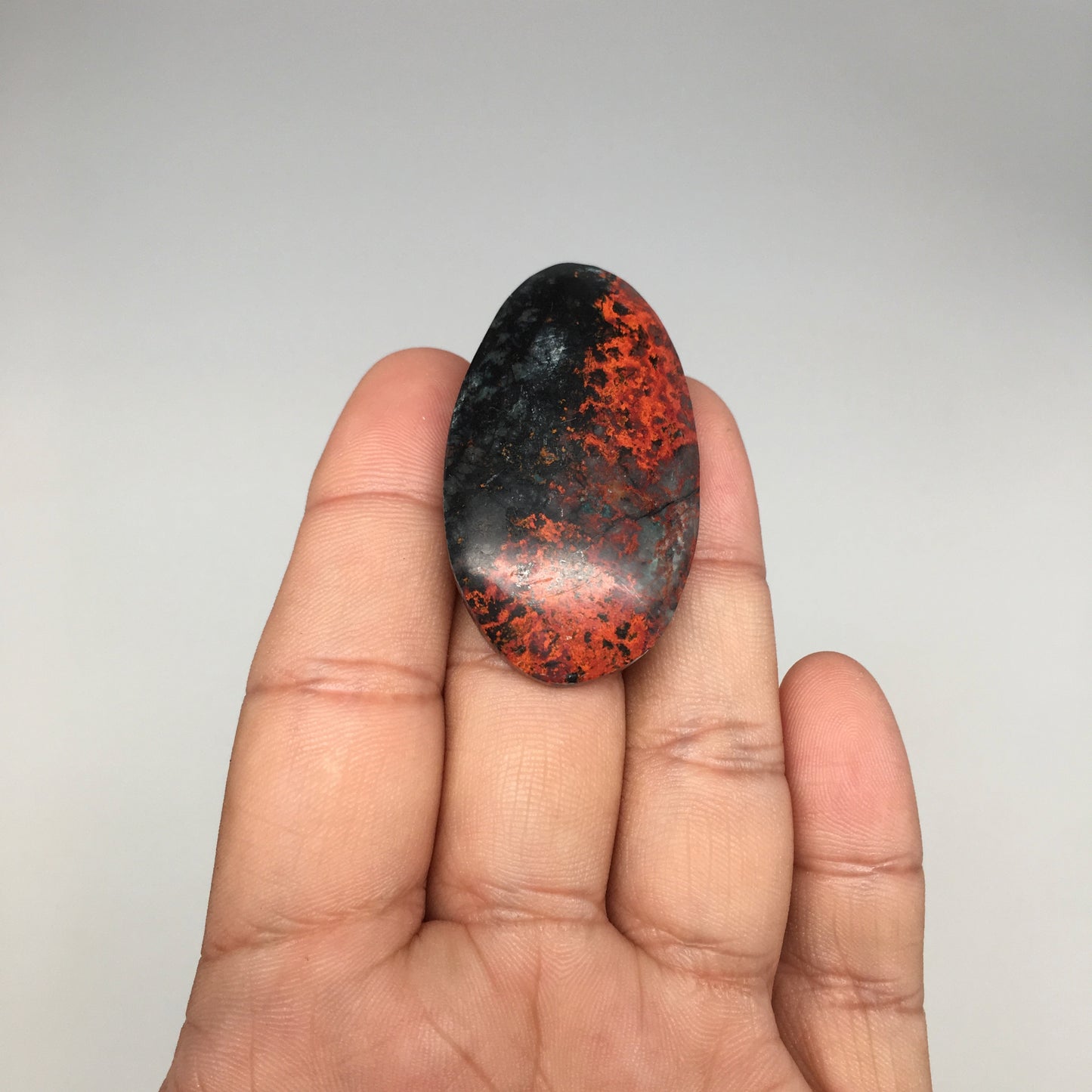 17.9g, 1.8"x1"x8mm Sonora Sunset Chrysocolla Cuprite Cabochon @Mexico,SC378